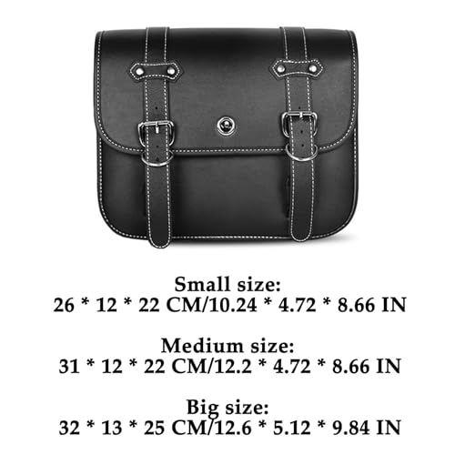 Faux Leather Motorcycle Saddlebags with Lock (Small Without Cup Bag)