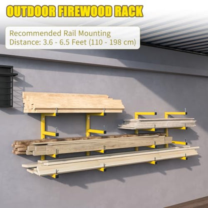 4 Pack Lumber Storage Rack (Yellow / D– 4 Pack, 8-Tier)