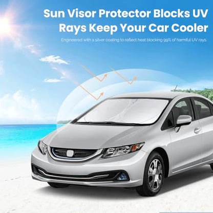 Windshield Sunshade for 2012 2013 2014 2015 Honda Civic Sun Visor (for 12-2015 Honda Civic)