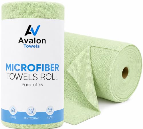 Microfiber Cleaning Cloth Roll (75 Count (Pack of 1) / Green)