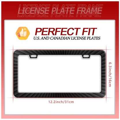 Black Geometric Shapes Stainless Steel License Plate Frame for US Cars (Black Geometric Shapes)