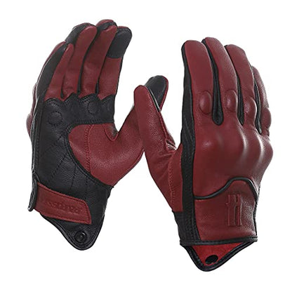 Mens Touchscreen Riding Gloves GM028US Oxblood Black S (Small / Oxblood/Black)