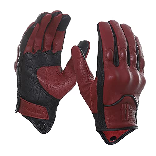 Mens Touchscreen Riding Gloves GM028US Oxblood Black S (Small / Oxblood/Black)