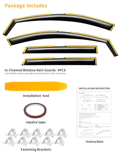 in Channel Window Visors Rain Guards for Hyundai Tucson 2022 (Fit for 2022-2026 Hyundai Tucson)
