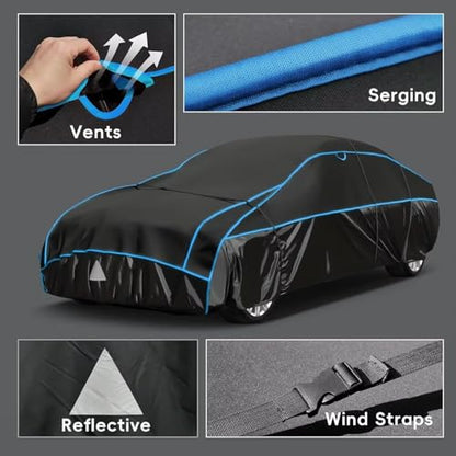 Hail Protector Car Cover (Black Blue / B3-Length 194 inch to 208 inch)