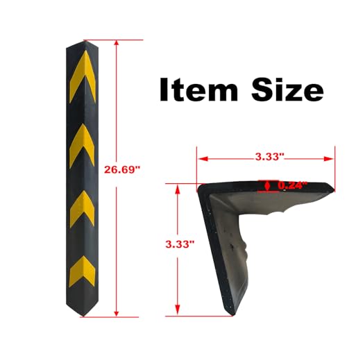6 Pack 27" Rubber Corner Guard Protector for Parking Column Lot Garage Wall