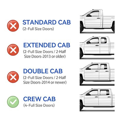 Window Visors Rain Guards for 2015 (2015-2022 Chevy Colorado / Gmc Canyon Crew Cab)