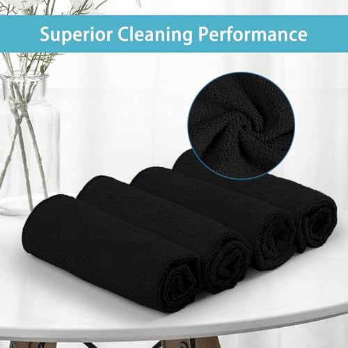8PK Microfiber Cleaning Cloth (Black)
