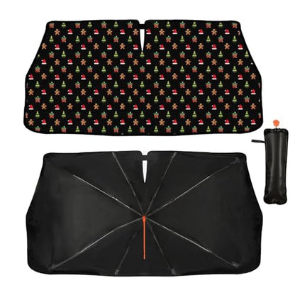 Christmas Car Windshield Sunshade Umbrella Funny Car Sun Shade Foldable Window Shades Cover 57 x 30 in (christmas)