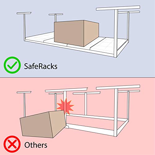 3x6 Overhead Garage Storage Rack (White / 24"-45")