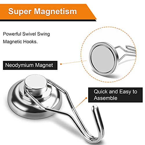 Magnetic Hooks (Silver / 7Pack 120Lbs+)