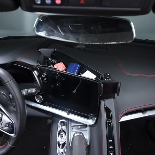 Dashboard Storage Tray Behind Navigation Screen with Phone Holder for Corvette C8 Stingray 2020 (Type A)