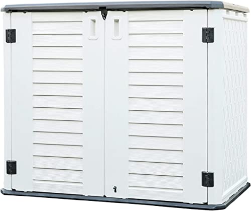 Outdoor Storage Shed (35 Cu.ft Off White Shed-04D)