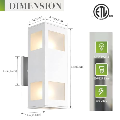 Porch Lights Outdoor Modern (White/Modern 2 / 13inch (2 lamps))