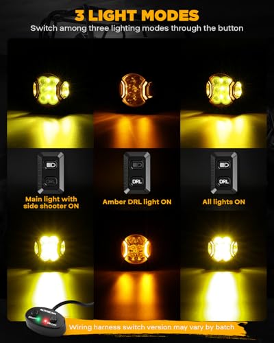 V Ultra Series 3 Inch Amber Fog Light Pods Round Offroad Lights (3-inch, Amber)