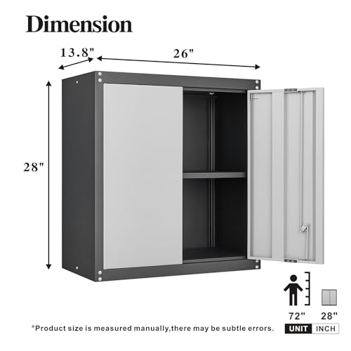 Lockable Storage Cabinet (28"H / Black & Grey)