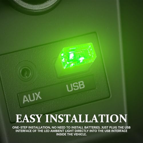 4PCS Mini USB LED Car Light (Green)