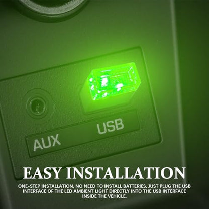 4PCS Mini USB LED Car Light (Green)
