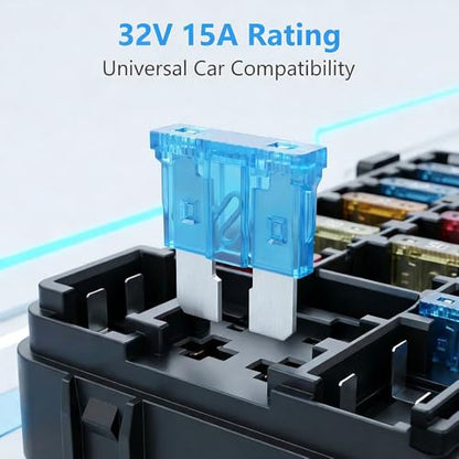 80Pcs) 15 Amp Standard Fuse, 15A Car Blade Fuses for Car/RV/Truck/SUV/Motorcycle/Boat (15A)