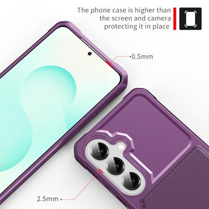 For Samsung Galaxy S26 Card Holder Case (Purple / Galaxy S26)