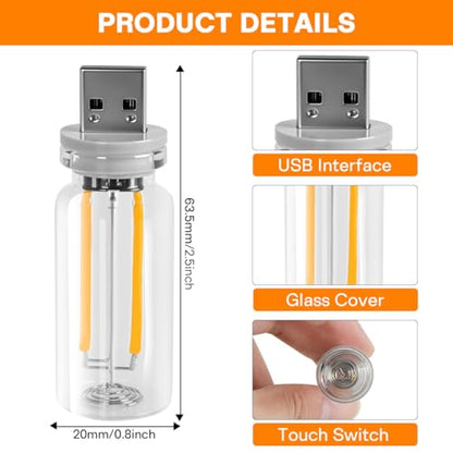 2 PCS Car USB Night Light Bulb (Red)