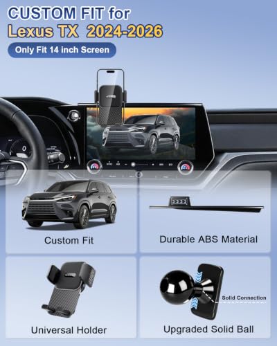 Car Phone Holder for Lexus TX 350 2024 (Universal Holder / 2024-2026 Lexus TX | 14-Inch)