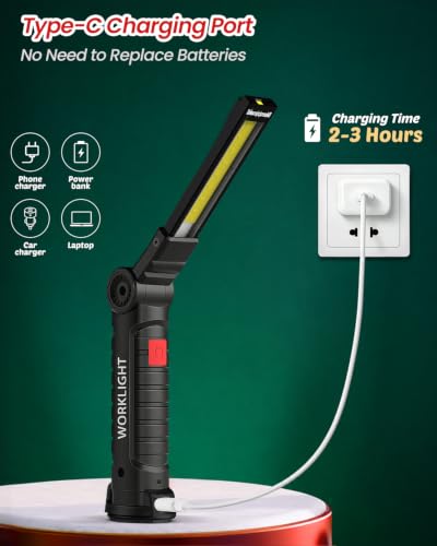 2 Pack Rechargeable Work Light (2 Pack / Black)