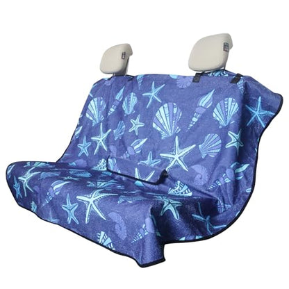 Back Seat Cover for Car Trucks Van SUV Jeep (Rear Bench Seat Towel / Conch Shells Starfish)