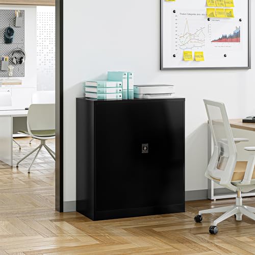 Metal Storage Cabinet (35.5"H / Black)