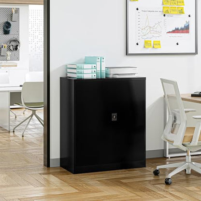 Metal Storage Cabinet (35.5"H / Black)