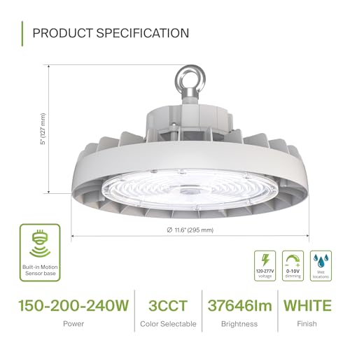 240W LED High Bay UFO Lighting (White)