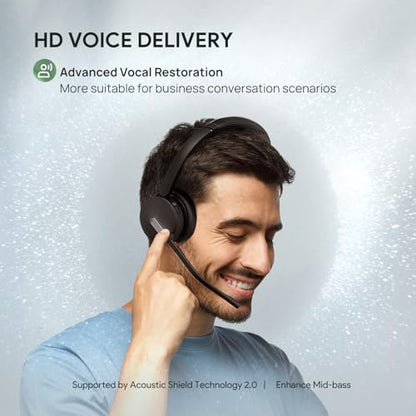 BH70 Teams Bluetooth Headset with Mic for Work (Black (Teams) / Dual (USB-C to A))