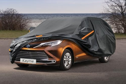 7 Layers Waterproof Car Cover for Toyota Sienna Minivan 1997 (PE-Black / Custom Fit Toyota Sienna)