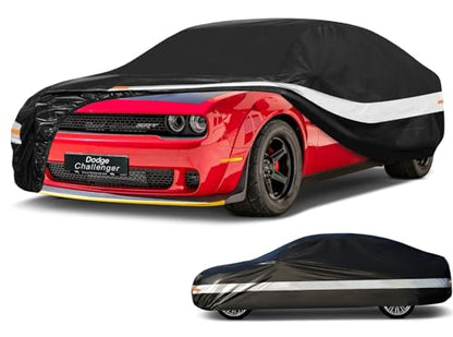 10 Layers Car Cover Custom Fit for Dodge Challenger SRT Hellcat Demon (Black Gray / Custom Fit for Dodge Challenger)