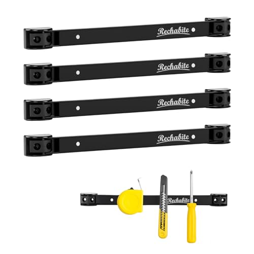 4 Pieces 12" Magnetic Tool Holder Strip (Black 4PC / 12")
