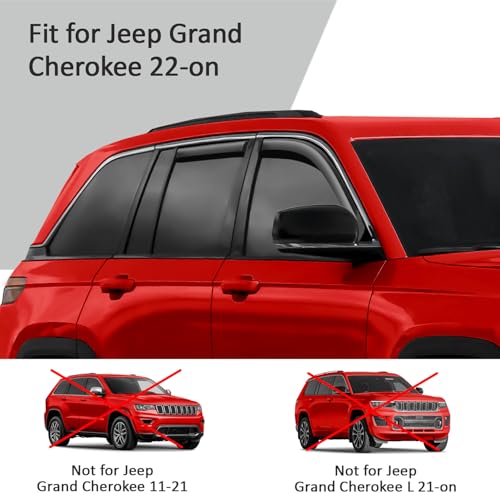 in Channel Extra Durable Rain Guards for Jeep Grand Cherokee 2022 (For Grand Cherokee 22-26)