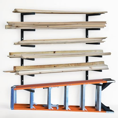 Wood Storage Racks with 3 Level (Black-4 Pack)