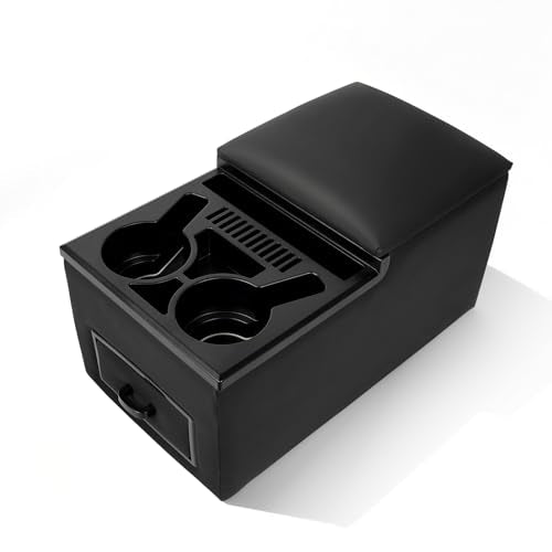 Universal Bench Seat Center Console for Trucks (Regular Black)