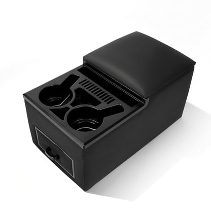 Universal Bench Seat Center Console for Trucks (Regular Black)