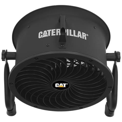 fans - 14”-Blade High-Velocity Drum Fan Heavy Duty Industrial Grade (Black, 2-in-1): 2,300 CFM, 4-Speed, 360 Degree Adjustable Drum Head, Dual Ball Bearing Motor with Die-Cast Cover (HVD-14AC-BLK) (Black / Floor)
