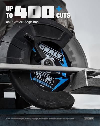 5-3/8 Inch 30 Teeth Steel and Ferrous Metal Cutting Circular Saw Blade, 20 mm Arbor, Thin Kerf, Professional Carbide Tipped Blade for Angle Iron, Threaded Rod, EMT Conduit(C0530MC) (5-3/8" 30T)