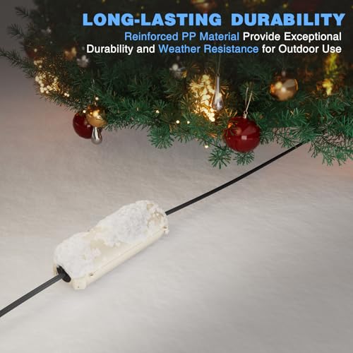 3 Pack] Flemoon Outdoor Extension Cord Safety Cover with Waterproof Seal (Almond / Small Box: 5.3" L x 2" W x 2" H)
