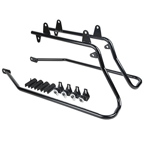 Motorcycle Saddlebags with Black Conversion Brackets Fit For Harley Softail Deluxe Heritage Softail 1984 (Vivid Black W/ Black Latches)