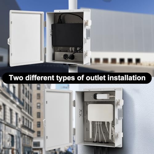Outdoor Electrical Junction Box (13"H x 9.2"L x 4.6"W & Outlet)