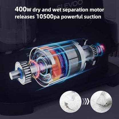 400W 18Kpa Carpet Cleaner Machine with 1 Bottle Cleaning Solutions (White)