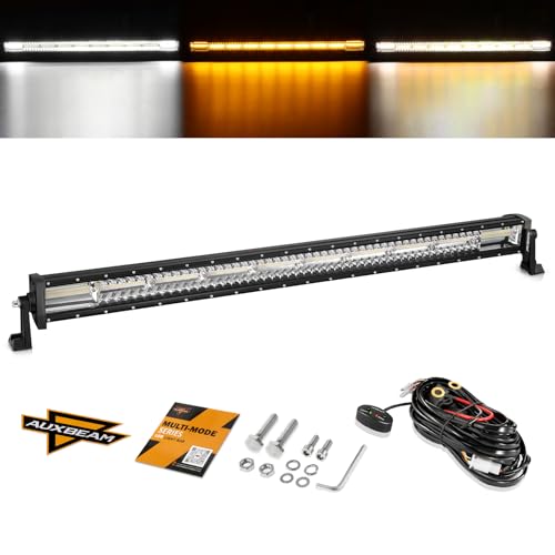 42" LED Light Bar 6 Modes Amber White 240W Straight Off Road Lights (Amber White 42" Straight)