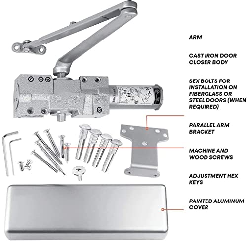 Extra Heavy Duty Door Closer Commercial Grade 1 (3 Pack / Bronze (DU))