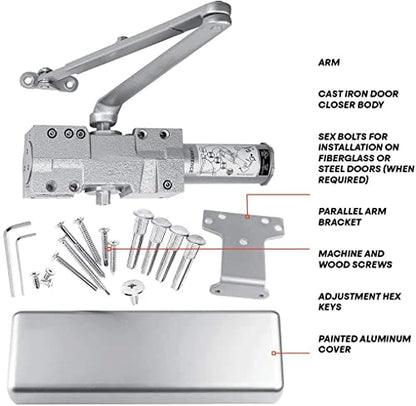 Extra Heavy Duty Door Closer Commercial Grade 1 (4 Pack / Bronze (DU))
