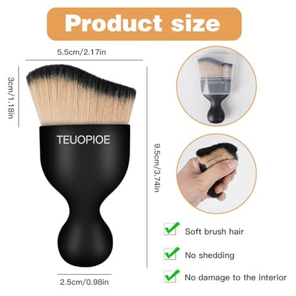 Car Detailing Brush for Interior Dusting and Air Vents (Brown Black)