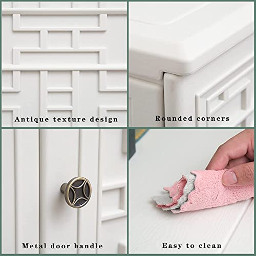Indoor Outdoor Storage Cabinet Waterproof with Shelf (White)